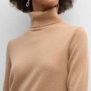 NWT Neiman Marcus Camel Cashmere Turtleneck Sweater
